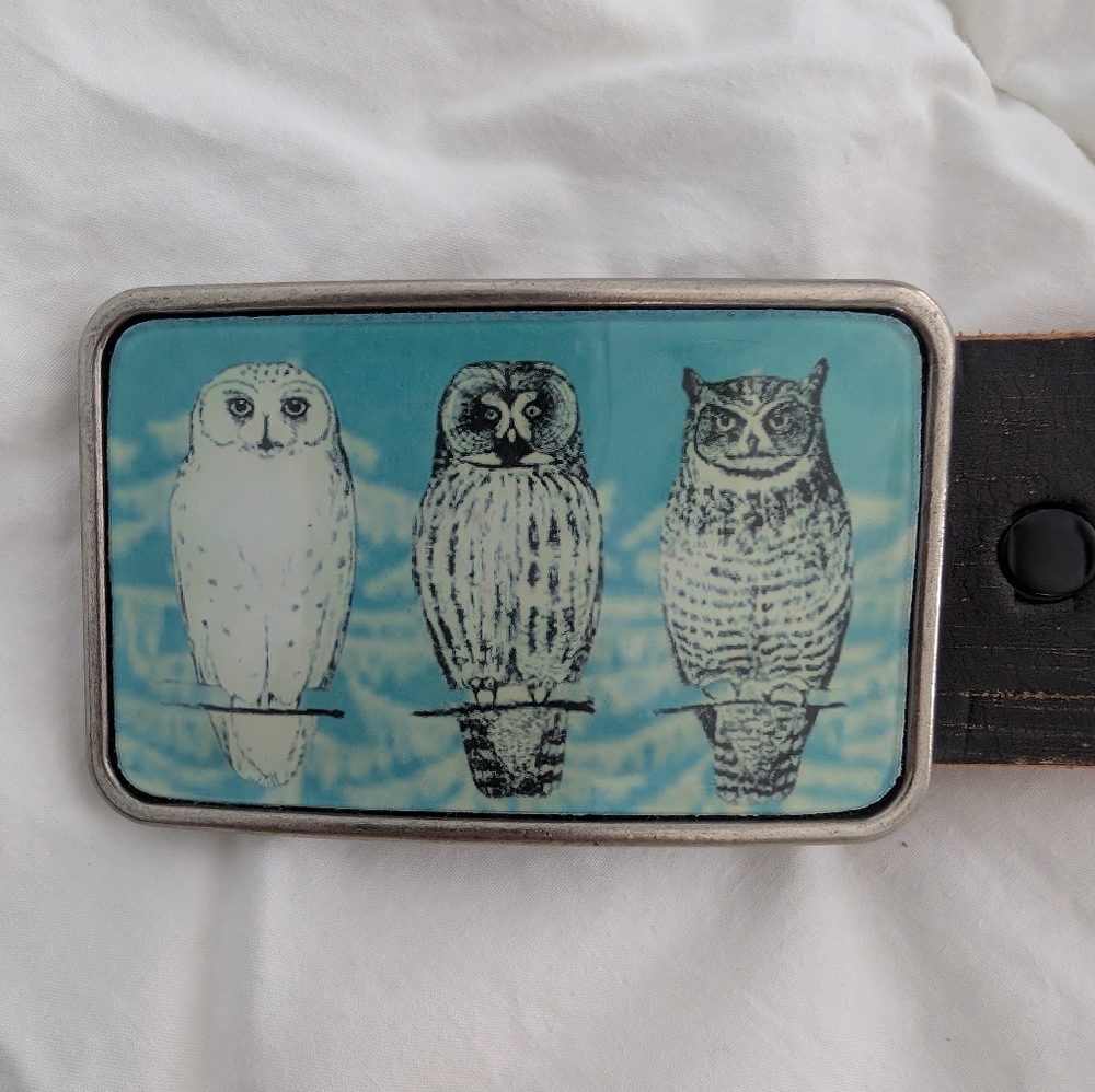 Owl Design Buckle & Leather Belt - Picture 5 of 8
